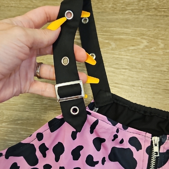 3X Pink and Black Animal Print Crop Top - Picture 2 of 5